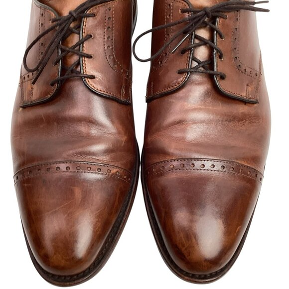 Allen Edmonds Clifton Mens Leather Oxford Captoe Dress Shoes Brown - Picture 5 of 13